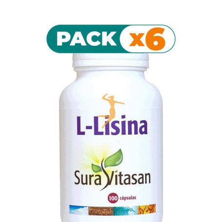 Pack 6x L-LISINA 500Mg. 100 CÁPSULAS SURA VITASAN