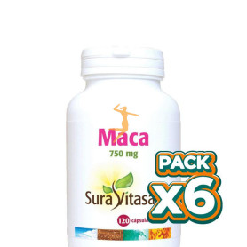 Pack 6x MACA 750Mg. 120 CÁPSULAS SURA VITASAN