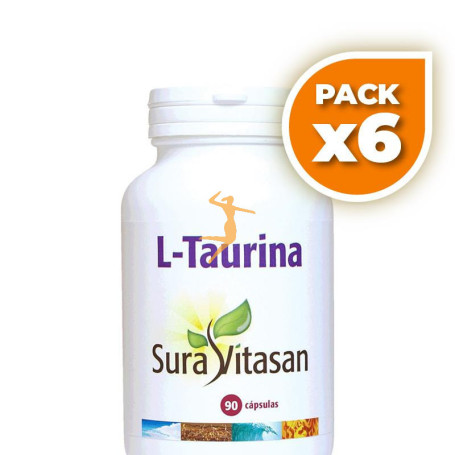 Pack 6x L-TAURINA 500Mg. 90 CÁPSULAS SURA VITASAN