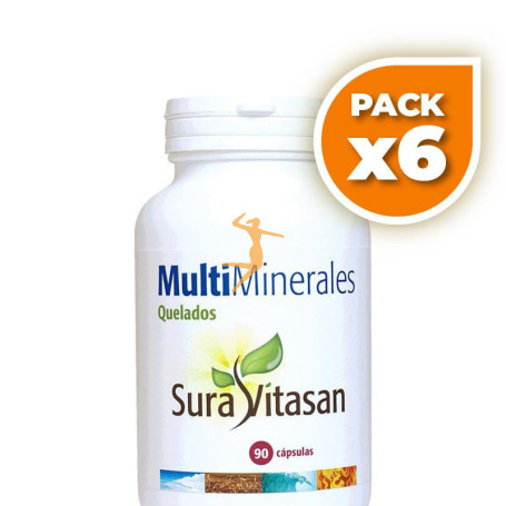 Pack 6x MULTI MINERALES QUELADOS 90 CÁPSULAS SURA VITASAN