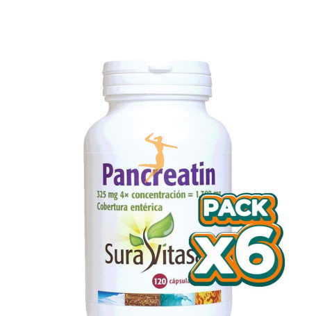 Pack 6x PANCREATIN 1.300Mg. 120 CAPSULAS SURA VITASAN