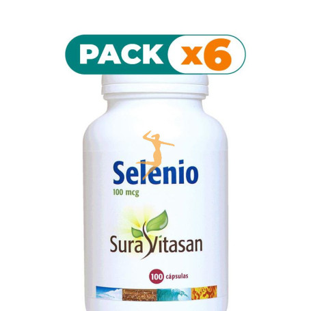 Pack 6x SELENIO L-SELENOMETIONINA 100Mcg. 100 CÁPSULAS SURA VITASAN