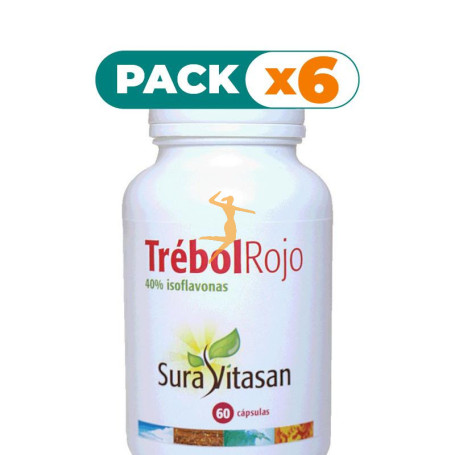 Pack 6x TRÉBOL ROJO 40% ISOFLAVONAS 60 CÁPSULAS SURA VITASAN