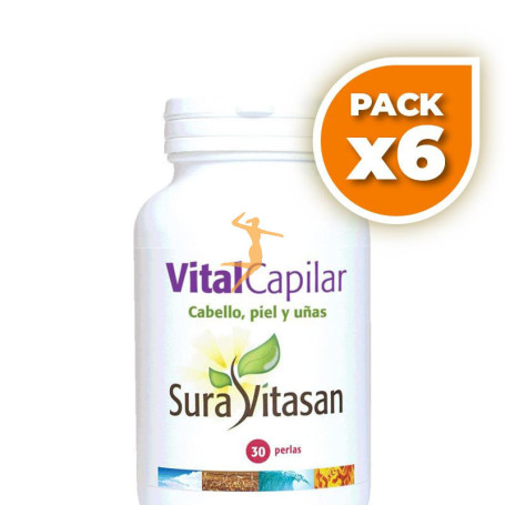 Pack 6x VITALCAPILAR 30 PERLAS SURA VITASAN