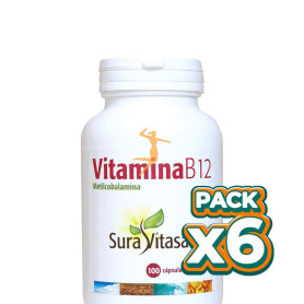 Pack 6x VITAMINA B12 500Mcg. 100 CÁPSULAS SURA VITASAN