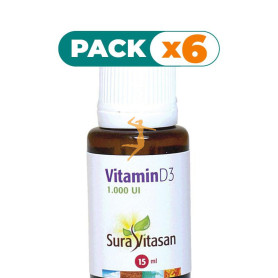 Pack 6x VITAMINA D3 15Ml. SURA VITASAN