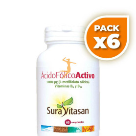 Pack 6x ÁCIDO FÓLICO ACTIVO 60 COMPRIMIDOS SURA VITASAN