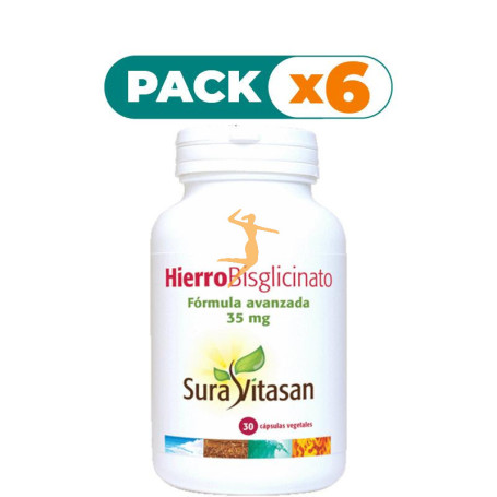 Pack 6x HIERRO BISGLICINATO 30 CÁPSULAS SURA VITASAN