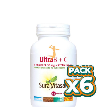 Pack 6x ULTRA B COMPLEX + C 60 CÁPSULAS SURA VITASAN