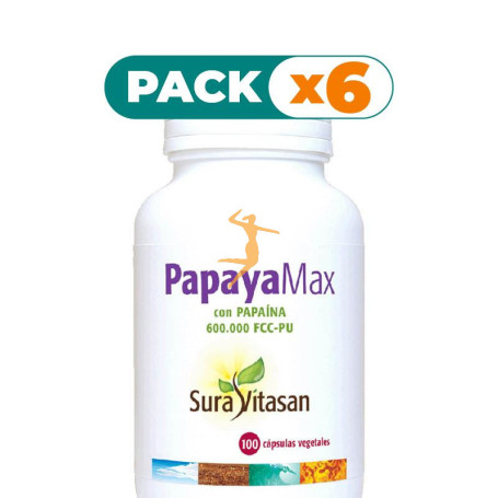 Pack 6x PAPAYA PLUS 100 CÁPSULAS SURA VITASAN