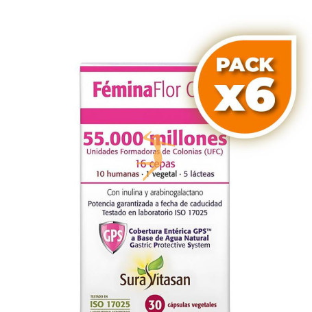 Pack 6x FEMINA FLOR ORAL 55.000 30 CÁPSULAS SURA VITASAN