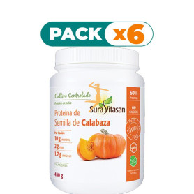 Pack 6x PROTEÍNA DE SEMILLA DE CALABAZA 450Gr. SURA VITASAN