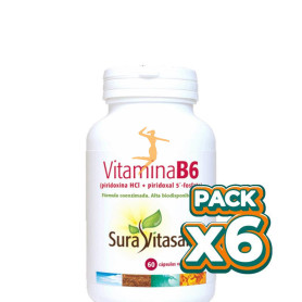 Pack 6x VITAMINA B6 60 CÁPSULAS SURA VITASAN