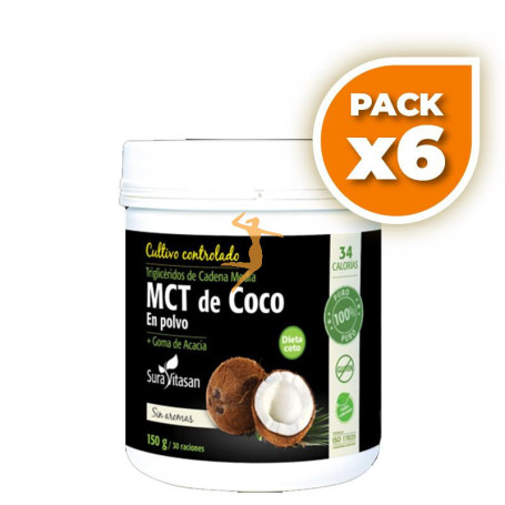 Pack 6x MCT COCO EN POLVO 150Gr. SURA VITASAN