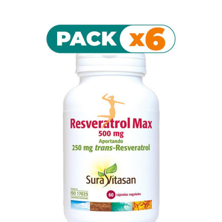 Pack 6x RESVERATROL MAX 60 CÁPSULAS SURA VITASAN