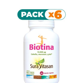 Pack 6x BIOTINA 60 CAPSULAS SURA VITASAN