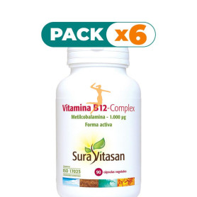 Pack 6x VITAMINA B12 COMPLEX 90 CAPSULAS SURA VITASAN