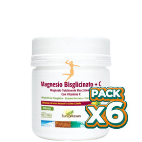 Pack 6x MAGNESIO BISGLICINATO + C 226GR SURA VITASAN
