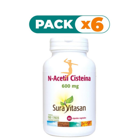 Pack 6x N ACETIL CISTEINA 60 CAPSULAS SURA VITASAN