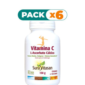 Pack 6x VITAMINA C L-ASCORBATO 150 GR SURA VITASAN