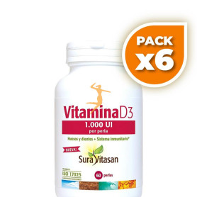 Pack 6x VITAMINA D3 1.000UI 60 PERLAS SURA VITASAN