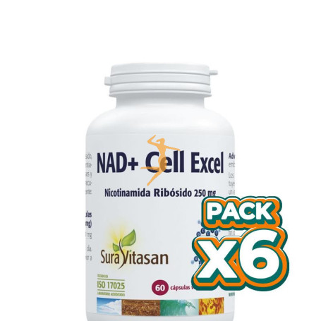 Pack 6x NAD+ CELL EXCEL 60 CÁPSULAS SURA VITASAN