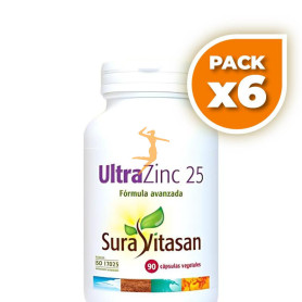 Pack 6x ULTRA ZINC 25 90 CAPSULAS SURA VITASAN