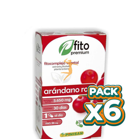 Pack 6x FITO PREMIUM ARÁNDANO ROJO 30 CÁPSULAS PINISAN