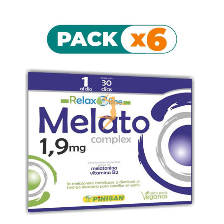 Pack 6x MELATO COMPLEX 1,9Mg. 30 CÁPSULAS PINISAN