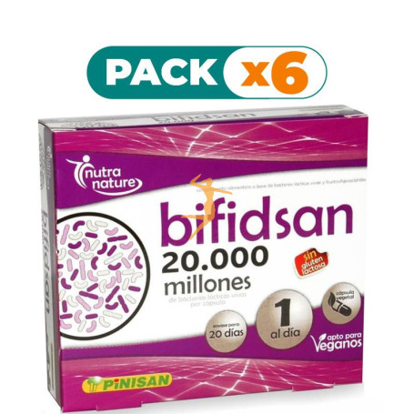Pack 6x BIFIDSAN 20000 MILLONES 20 CÁPSULAS PINISAN