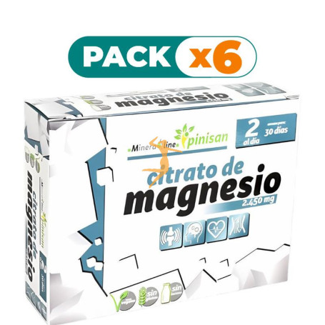 Pack 6x CITRATO DE MAGNESIO 60 CAPSULAS PINISAN