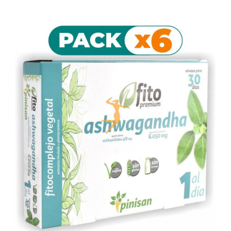 Pack 6x ASHWAGANDHA 30 CAPSULAS FITO PREMIUM, PINISAN