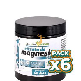 Pack 6x CITRATO DE MAGNESIO EN POLVO 150G PINISAN