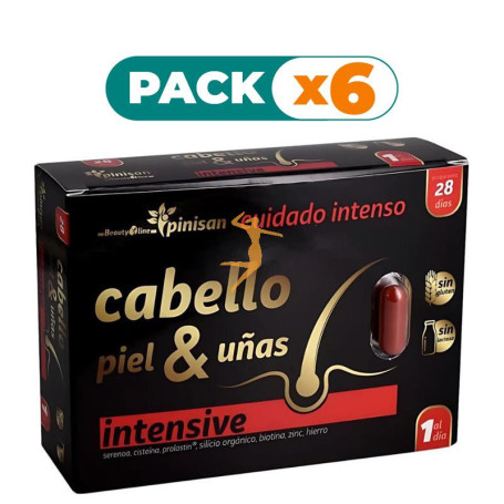 Pack 6x CABELLO, PIEL Y UÑAS INTENSIVE BEAUTYLINE 28 CÁPSULAS PINISAN