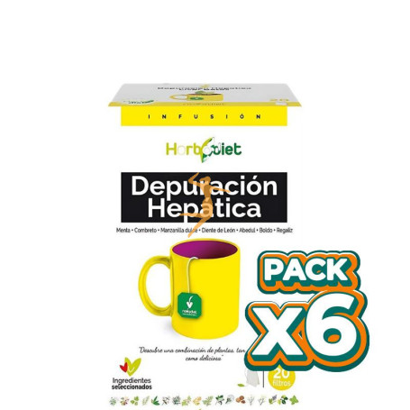 Pack 6x HERBODIET DEPURACIÓN HEPÁTICA 20 FILTROS NOVA DIET