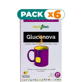 Pack 6x HERBODIET GLUCONOVA 20 FILTROS NOVA DIET