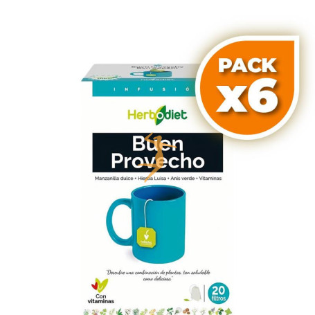 Pack 6x HERBODIET BUEN PROVECHO 20 FILTROS NOVA DIET