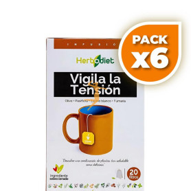 Pack 6x HERBODIET VIGILA LA TENSION 20 FILTROS NOVA DIET