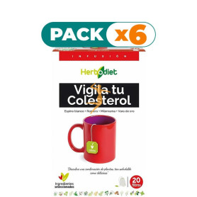 Pack 6x HERBODIET VIGILA TU COLESTEROL 20 FILTROS NOVA DIET