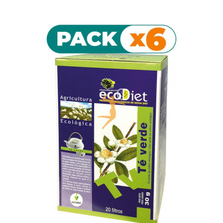 Pack 6x ECODIET TE VERDE 20 FILTROS BIO NOVA DIET