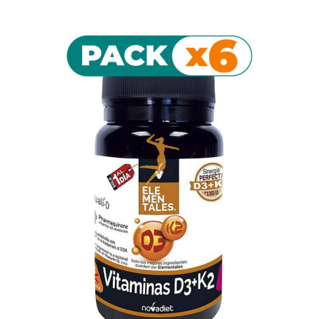 Pack 6x VITAMINAS D3+K2 60 CÁPSULAS NOVA DIET