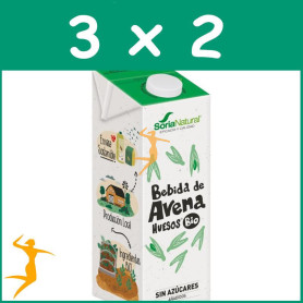 Pack 3x2 BEBIDA DE AVENA HUESOS BIO 1L SORIA NATURAL