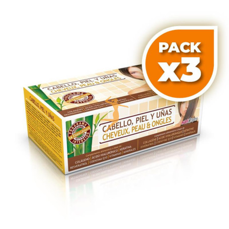 Pack 3x CABELLO, PIEL Y UÑAS 14 VIALES NUTRIORGANS