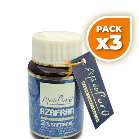 Pack 3x AZAFRÁN 2% SAFRANAL 40 CÁPSULAS ESTADO PURO