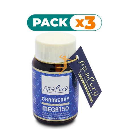 Pack 3x CRANBERRY MEGA150 40 CÁPSULAS ESTADO PURO