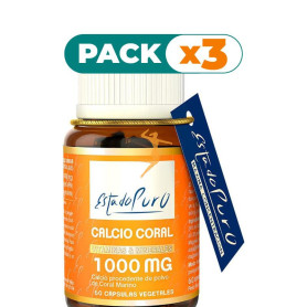 Pack 3x CALCIO CORAL 1.000Mg. 60 CÁPSULAS ESTADO PURO