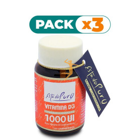 Pack 3x VITAMINA D3 1000UI 100 COMPRIMIDOS ESTADO PURO