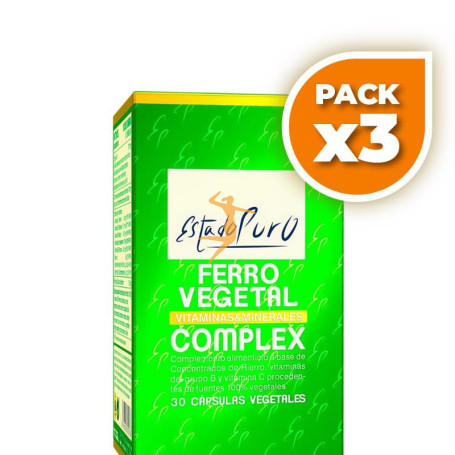 Pack 3x FERRO VEGETAL COMPLEX 30 CÁPSULAS ESTADO PURO