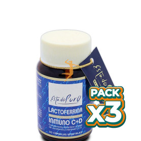 Pack 3x LACTOFERRINA INMUNO C+D 30 CÁPSULAS ESTADO PURO