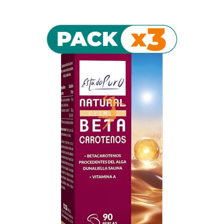 Pack 3x NATURAL BETACAROTENOS CLINIC 90 PERLAS ESTADO PURO